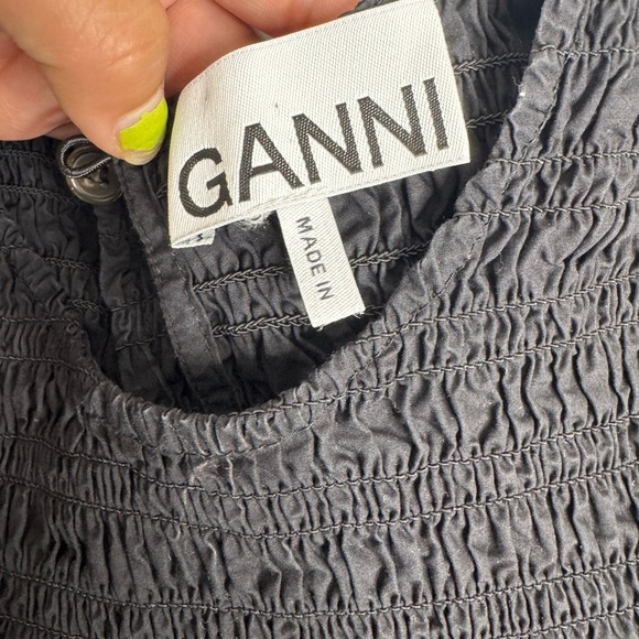 GANNI Black Cotton Poplin Dress - Picture 4 of 11